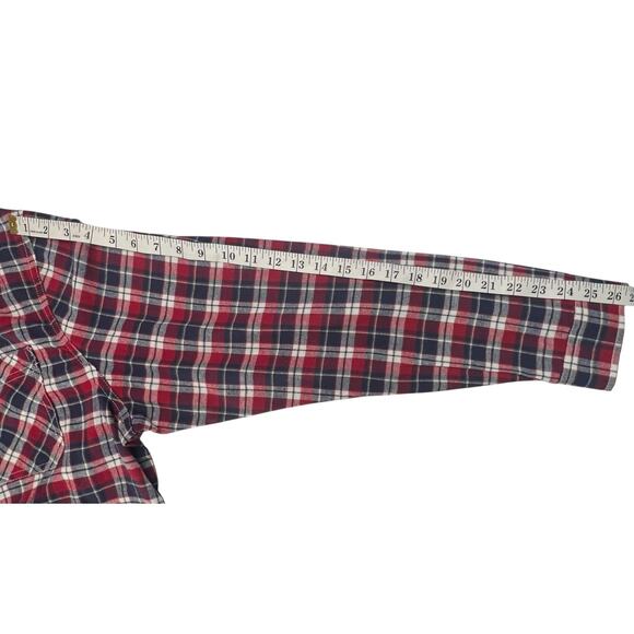 New UNIONBAY Men’s XL Flannel Shirt Hoodie Red Plaid Button Down Long Sleeve - Picture 12 of 12